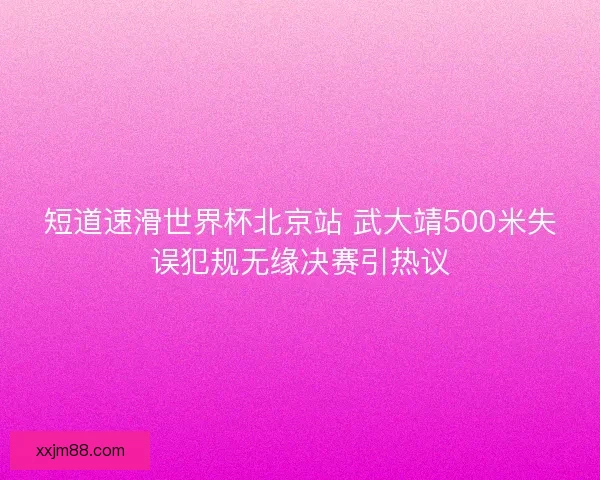 短道速滑世界杯北京站 武大靖500米失误犯规无缘决赛引热议